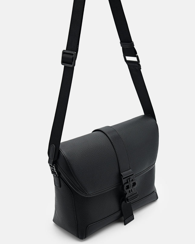 PEDRO Icon Leather Messenger Bag - Black