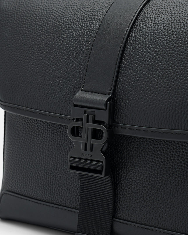 PEDRO Icon Leather Messenger Bag - Black