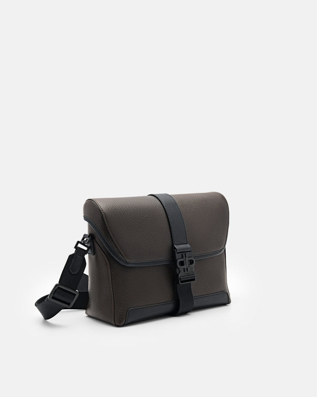 PEDRO Icon Leather Messenger Bag - Dark Brown