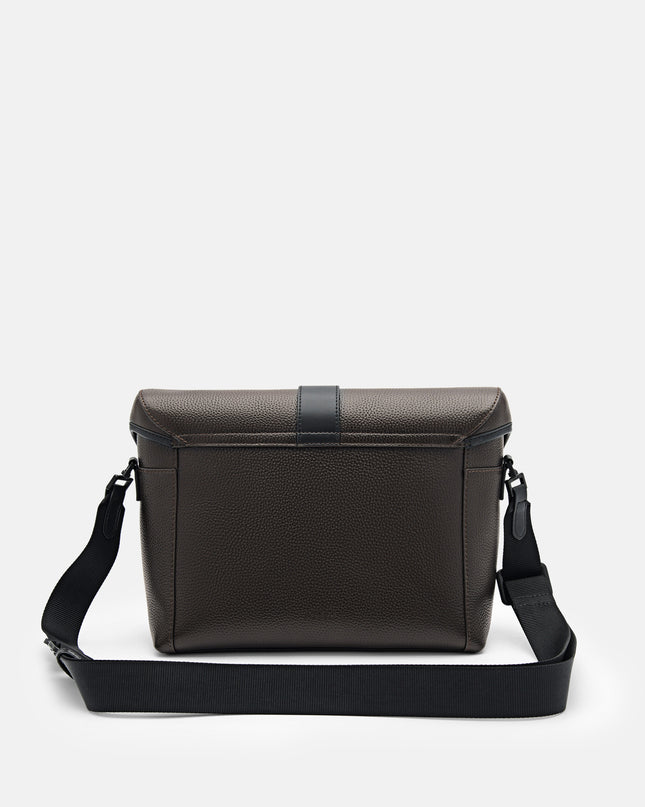 PEDRO Icon Leather Messenger Bag - Dark Brown