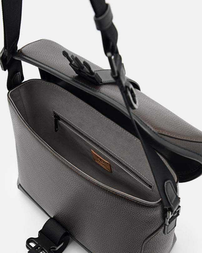 PEDRO Icon Leather Messenger Bag - Dark Brown