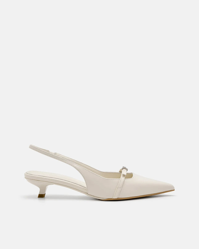PEDRO Studio Maggie Leather Heel Pumps - Chalk