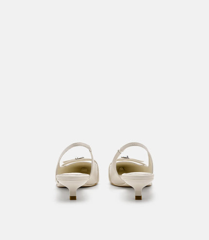 PEDRO Studio Maggie Leather Heel Pumps - Chalk