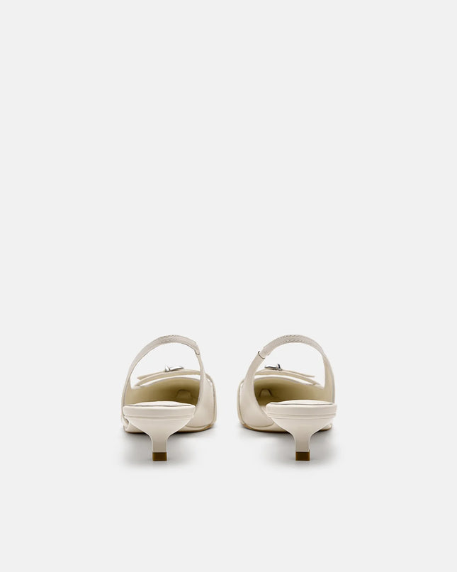 PEDRO Studio Maggie Leather Heel Pumps - Chalk