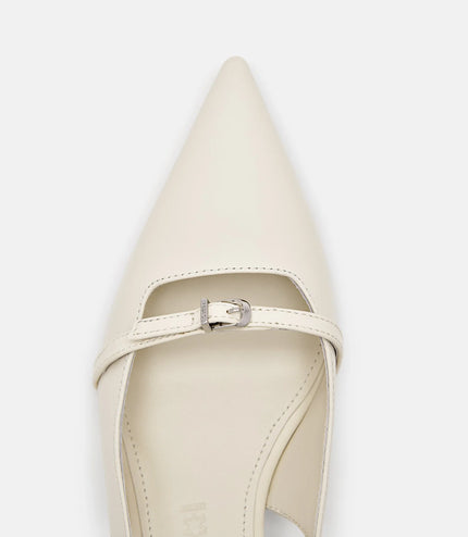 PEDRO Studio Maggie Leather Heel Pumps - Chalk