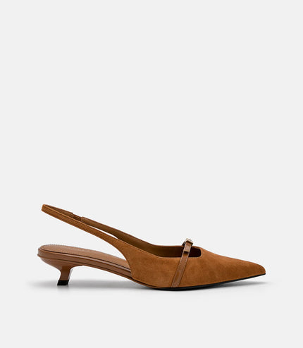 PEDRO Studio Maggie Leather Heel Pumps - Cognac