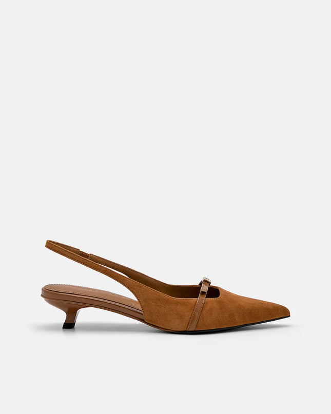 PEDRO Studio Maggie Leather Heel Pumps - Cognac