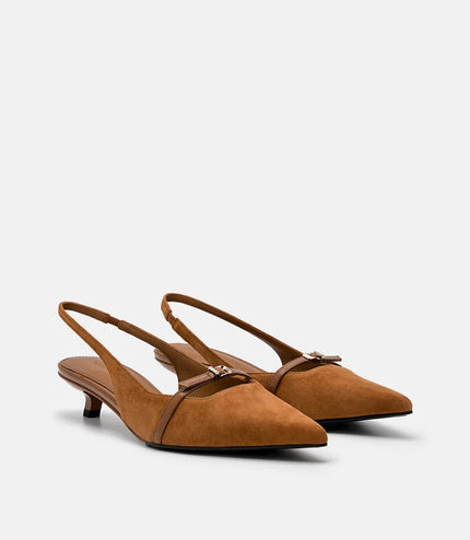 PEDRO Studio Maggie Leather Heel Pumps - Cognac