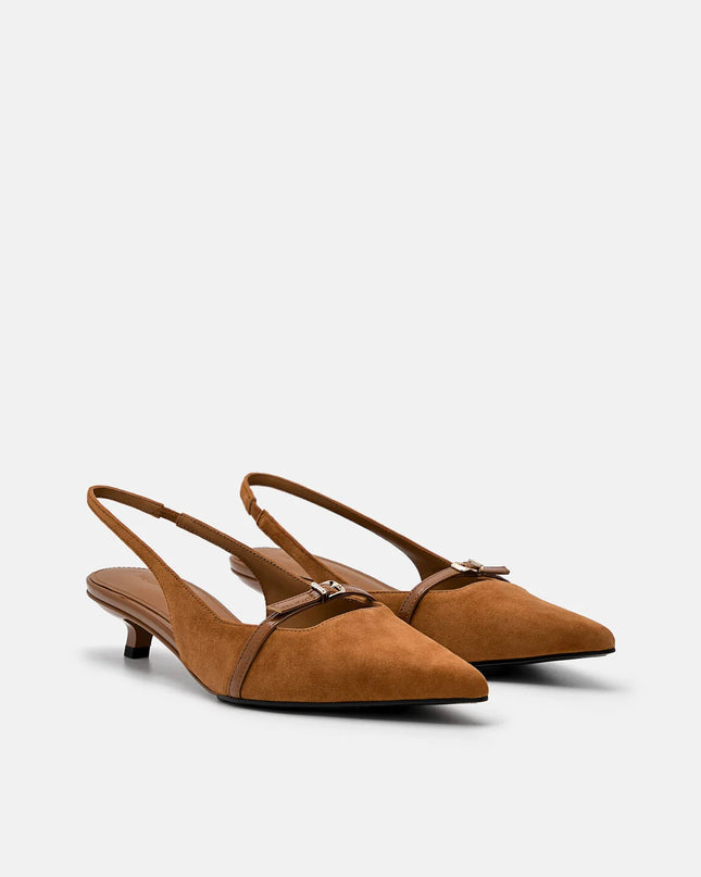 PEDRO Studio Maggie Leather Heel Pumps - Cognac