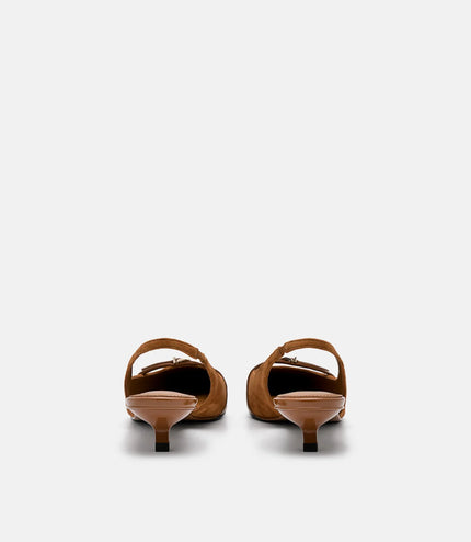 PEDRO Studio Maggie Leather Heel Pumps - Cognac