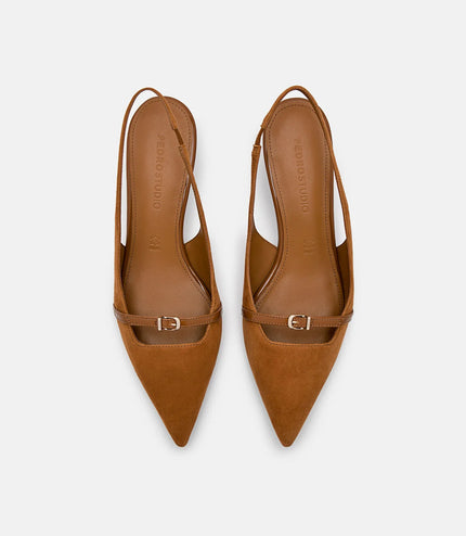 PEDRO Studio Maggie Leather Heel Pumps - Cognac