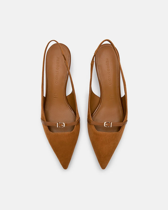 PEDRO Studio Maggie Leather Heel Pumps - Cognac