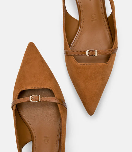 PEDRO Studio Maggie Leather Heel Pumps - Cognac