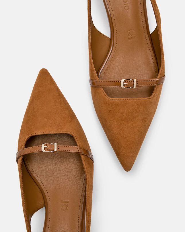 PEDRO Studio Maggie Leather Heel Pumps - Cognac