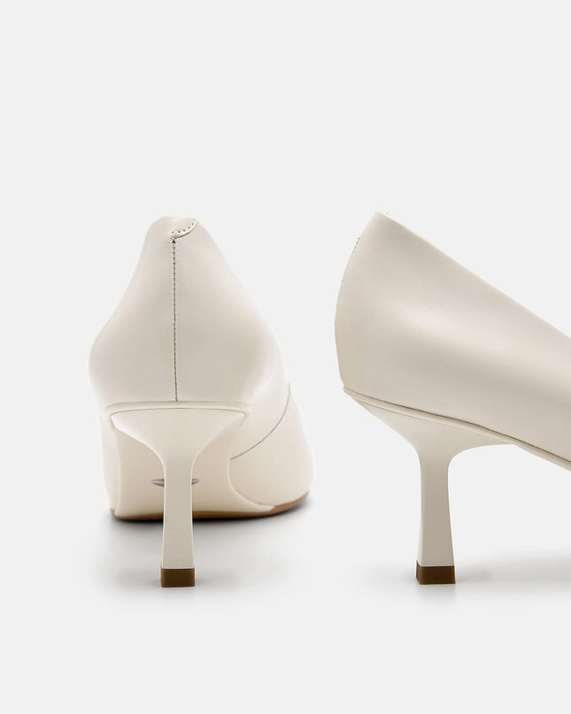 PEDRO Studio Kathy Leather Heel Pumps - Chalk