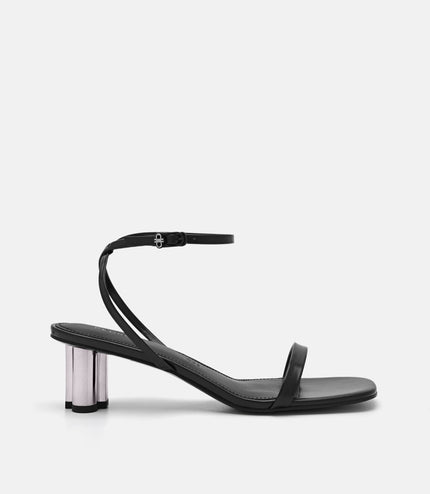 PEDRO Icon Satin Heel Sandals - Black