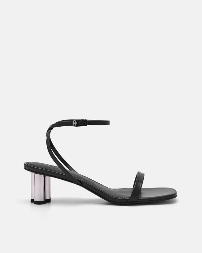 PEDRO Icon Satin Heel Sandals - Black