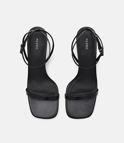 PEDRO Icon Satin Heel Sandals - Black