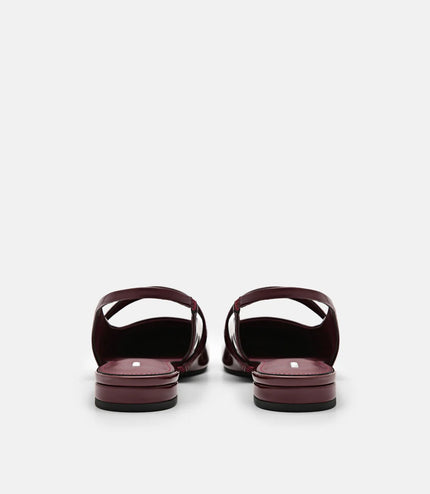 Tria Slingback Mules - Wine