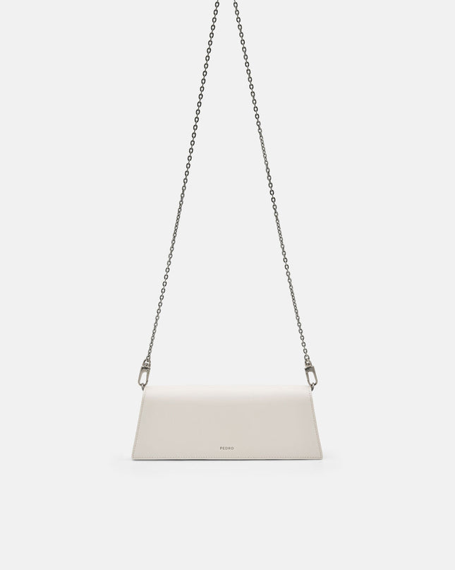 PEDRO Icon Leather Clutch Bag - Chalk