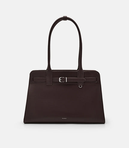 PEDRO Studio Phoebe Leather Tote Bag - Dark Brown