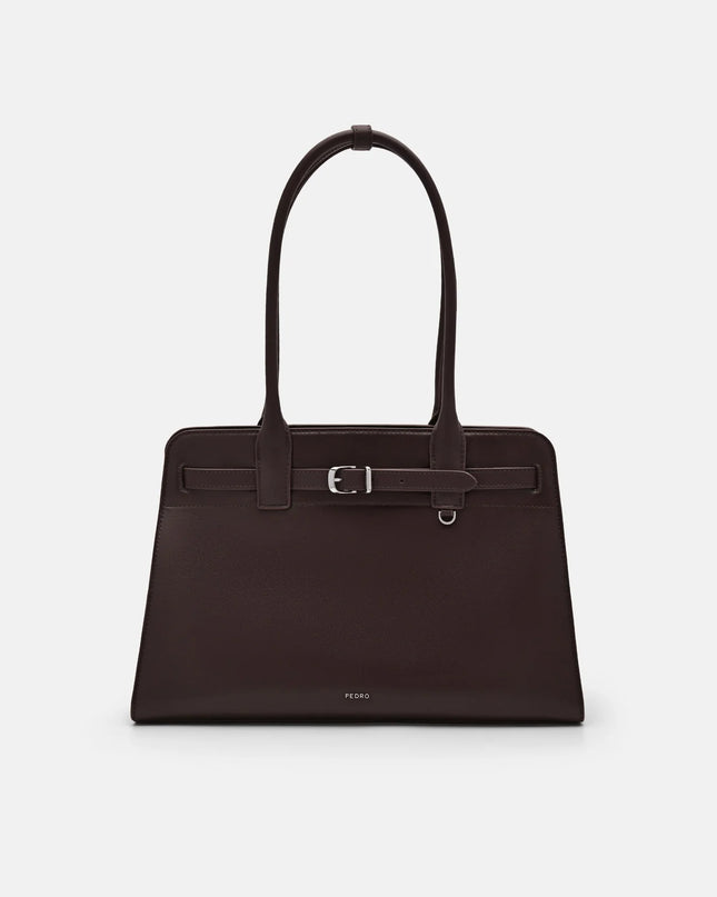 PEDRO Studio Phoebe Leather Tote Bag - Dark Brown