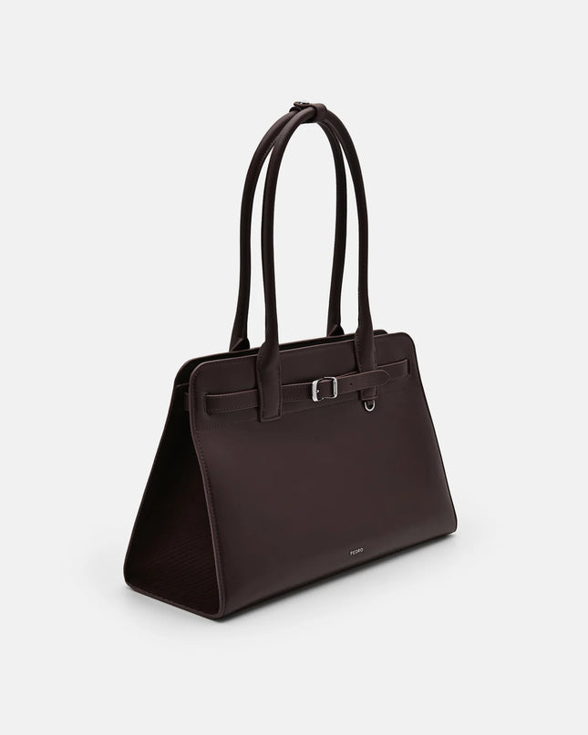 PEDRO Studio Phoebe Leather Tote Bag - Dark Brown