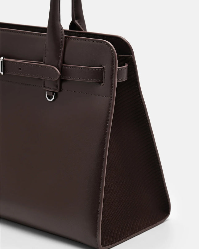 PEDRO Studio Phoebe Leather Tote Bag - Dark Brown