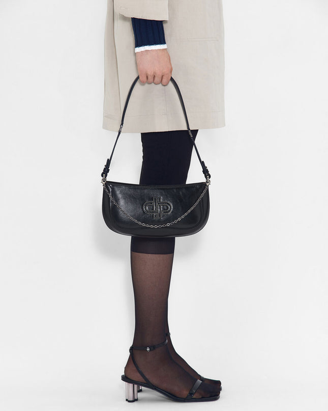 PEDRO Icon Oiled Leather Studded Shoulder Bag - Black