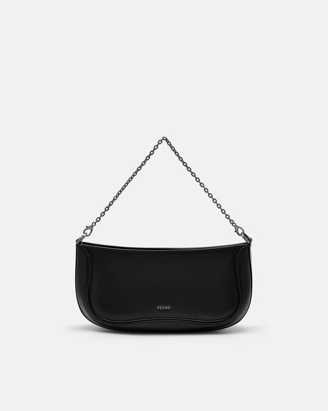 PEDRO Icon Oiled Leather Studded Shoulder Bag - Black