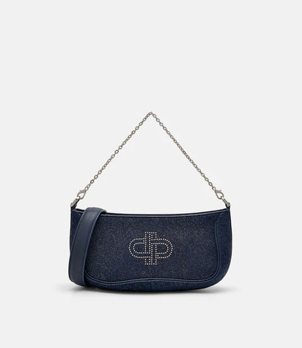 PEDRO Icon Glitter Suede Shoulder Bag - Dark Purple