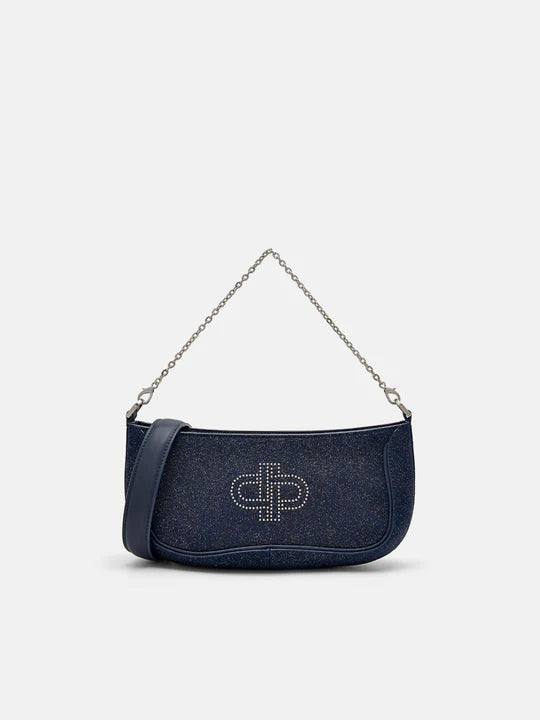 PEDRO Icon Glitter Suede Shoulder Bag - Dark Purple