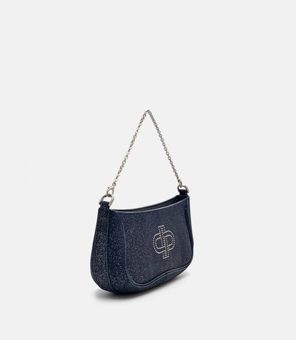 PEDRO Icon Glitter Suede Shoulder Bag - Dark Purple