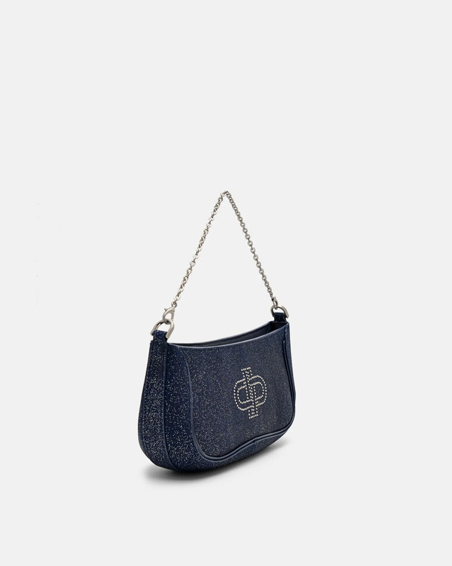 PEDRO Icon Glitter Suede Shoulder Bag - Dark Purple