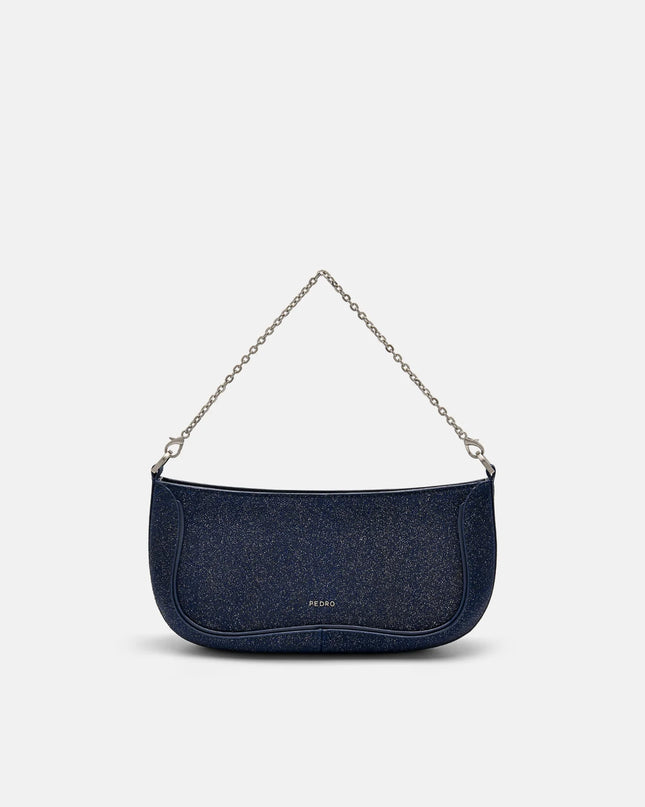PEDRO Icon Glitter Suede Shoulder Bag - Dark Purple
