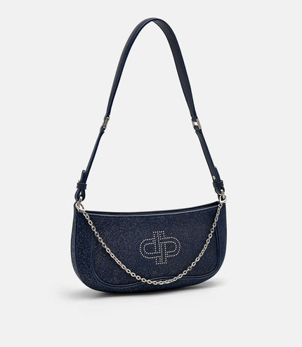 PEDRO Icon Glitter Suede Shoulder Bag - Dark Purple