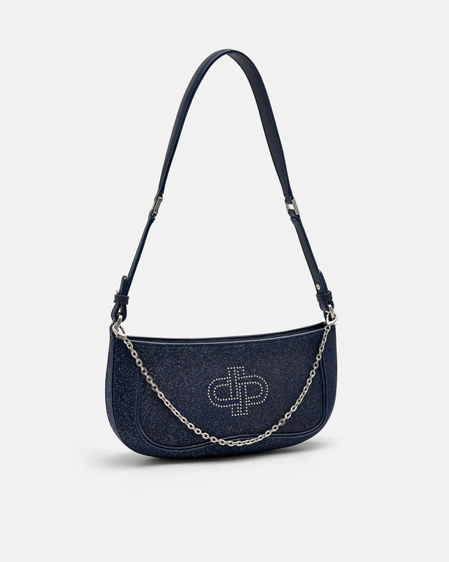 PEDRO Icon Glitter Suede Shoulder Bag - Dark Purple