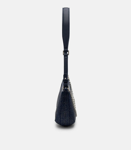 PEDRO Icon Glitter Suede Shoulder Bag - Dark Purple