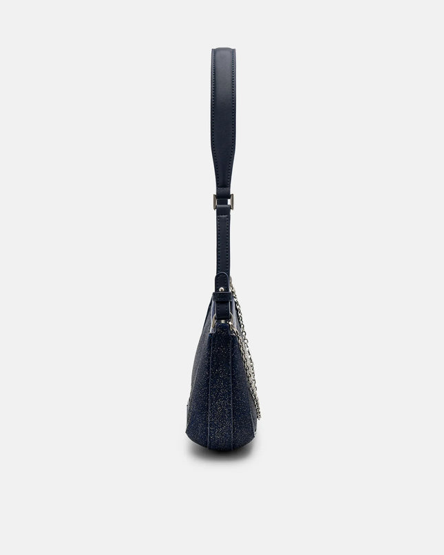 PEDRO Icon Glitter Suede Shoulder Bag - Dark Purple