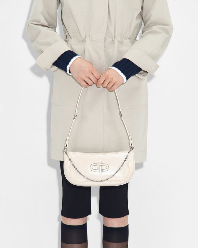 PEDRO Icon Oiled Leather Studded Shoulder Bag - Chalk