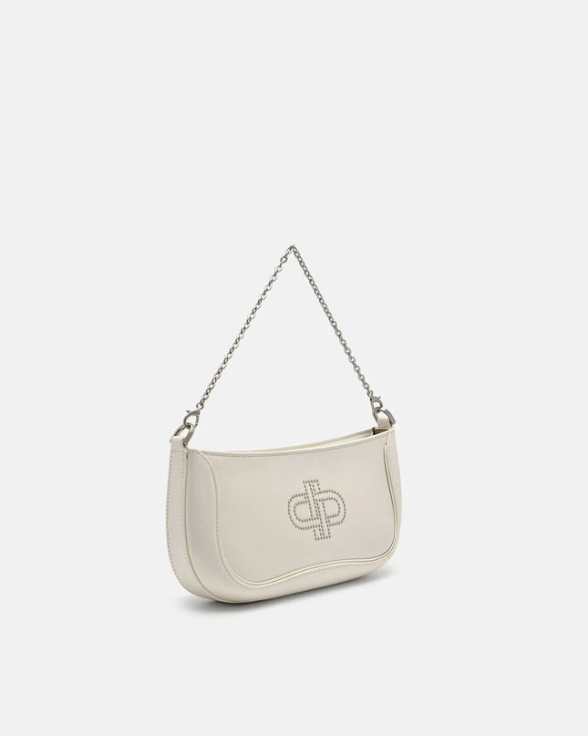PEDRO Icon Oiled Leather Studded Shoulder Bag - Chalk