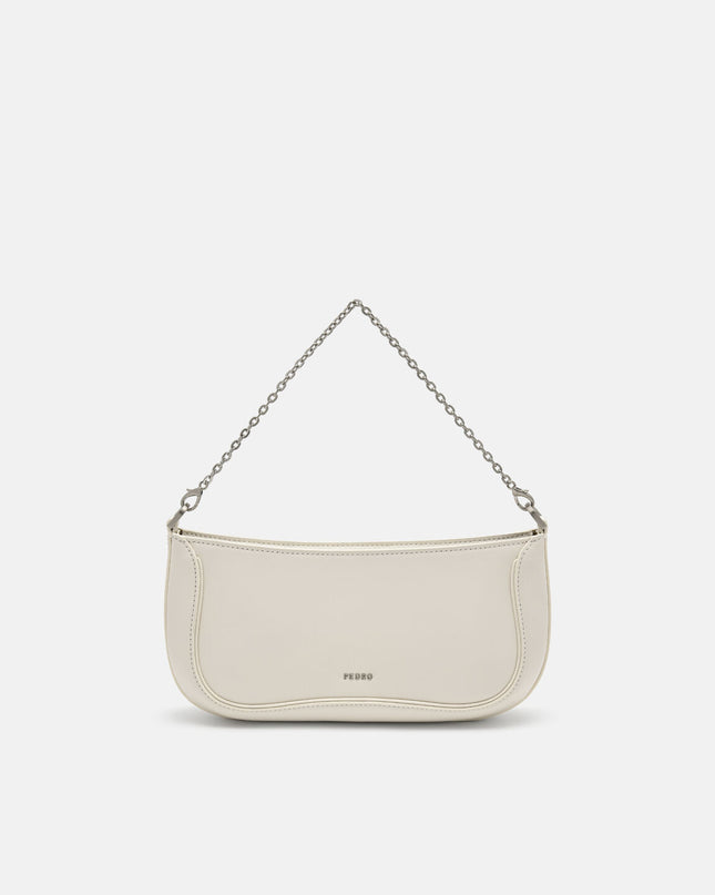 PEDRO Icon Oiled Leather Studded Shoulder Bag - Chalk