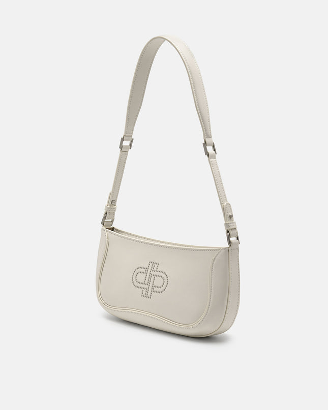 PEDRO Icon Oiled Leather Studded Shoulder Bag - Chalk