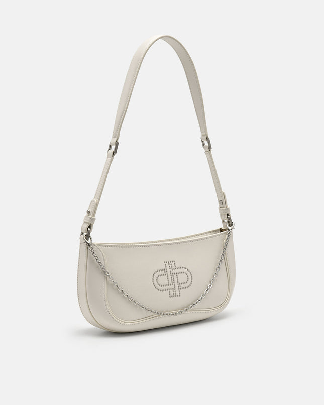 PEDRO Icon Oiled Leather Studded Shoulder Bag - Chalk