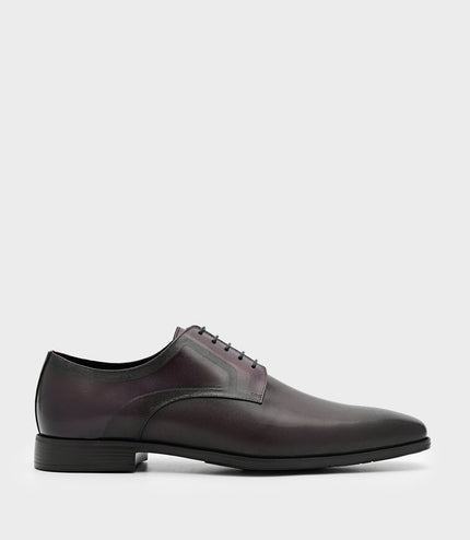 Altitude Lightweight Embossed Leather Derby Shoes - Dark Brown