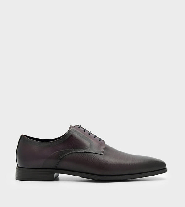 Altitude Lightweight Embossed Leather Derby Shoes - Dark Brown