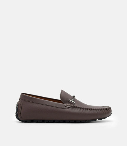 Suede Leather Moccasins - Dark Brown