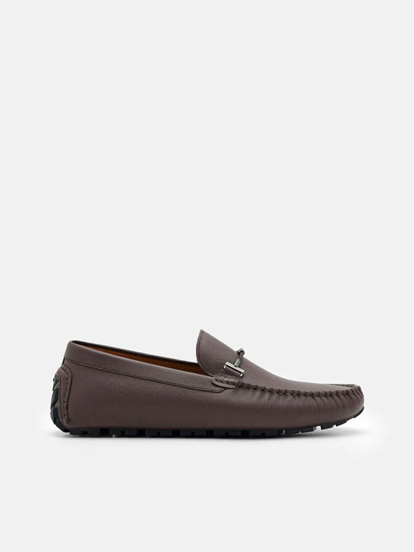 Suede Leather Moccasins - Dark Brown