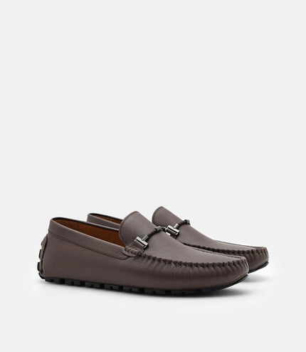 Suede Leather Moccasins - Dark Brown