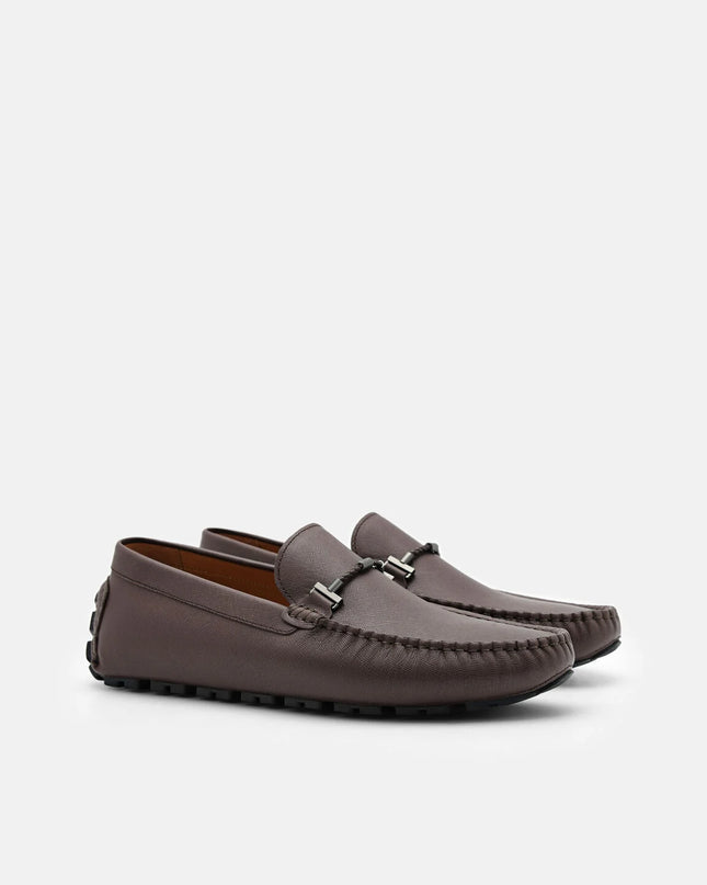 Suede Leather Moccasins - Dark Brown